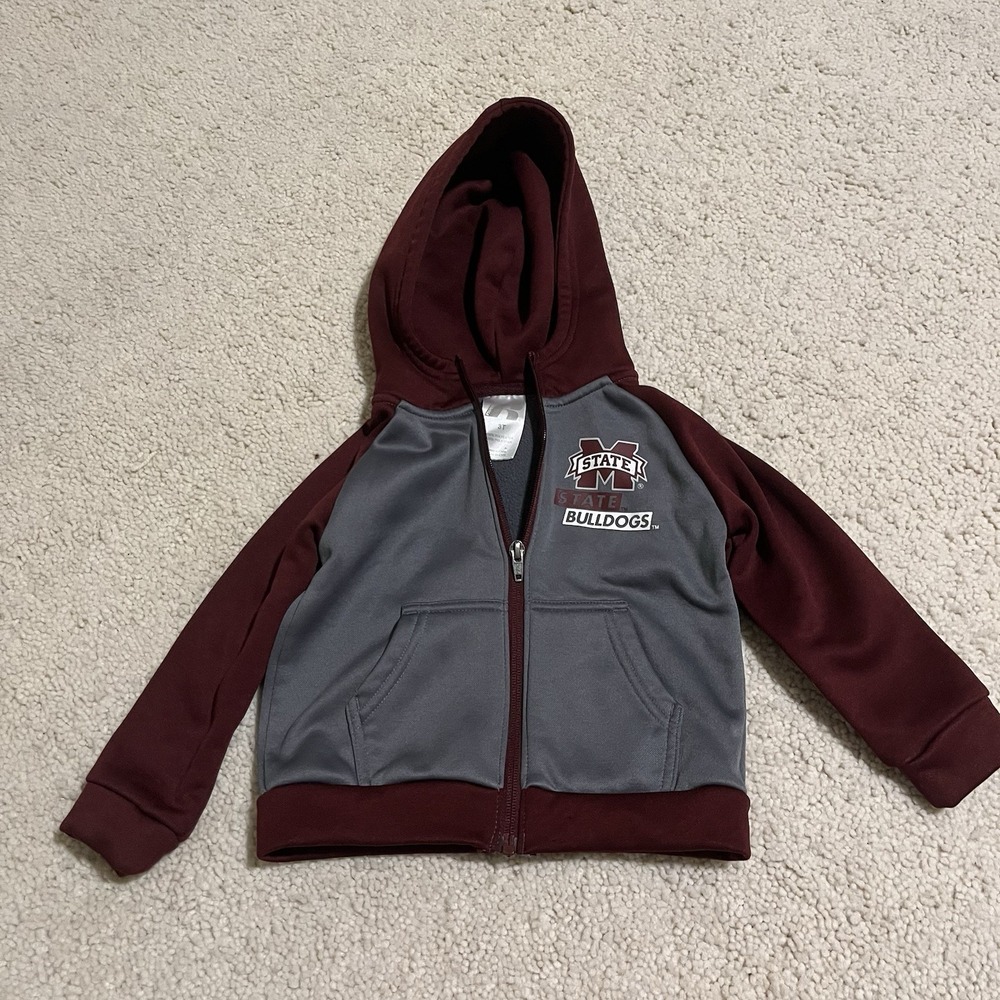 NCAA Mississippi State Bulldogs russell athletic 3T Zip Up Hoodie Rare